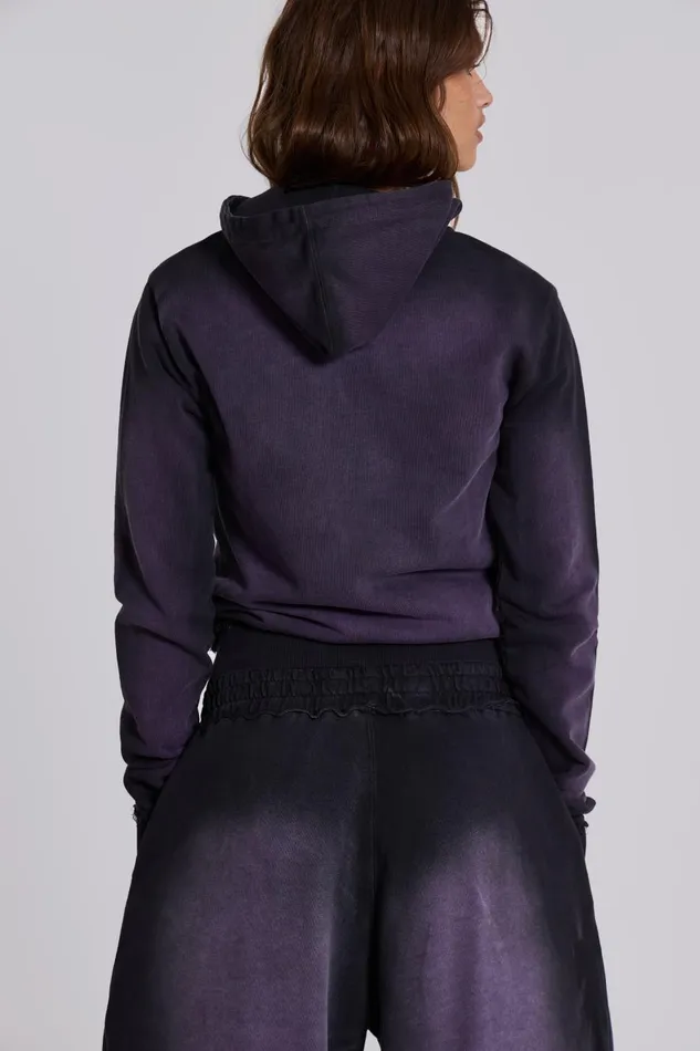 Jaded London Deep Purple Fade Mini Monster Hoodie Men Hoodies and Sweatshirts