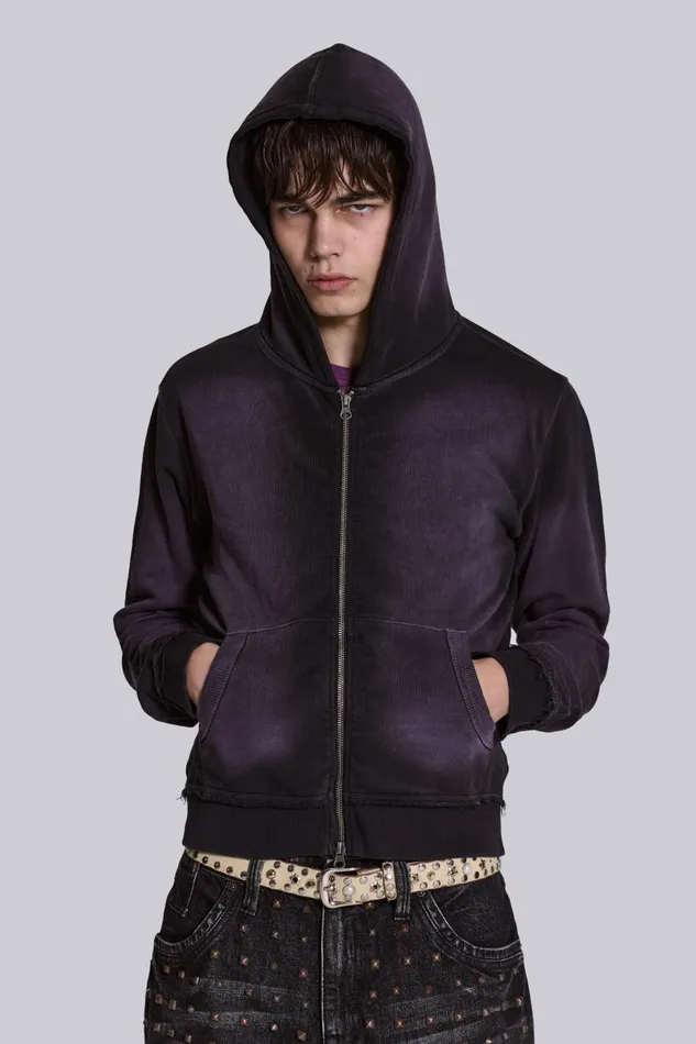Jaded London Deep Purple Fade Mini Monster Hoodie Women Hoodies and Sweatshirts