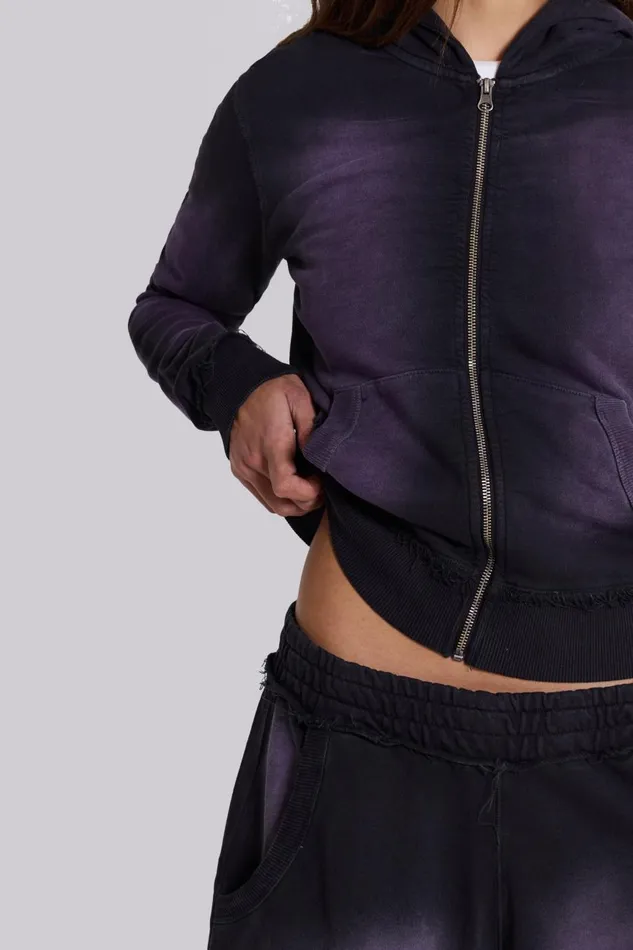 Jaded London Deep Purple Fade Mini Monster Hoodie Women Hoodies and Sweatshirts