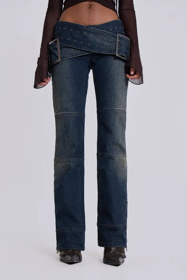Jaded London Denim Assassin Jeans With Moto Panelling Women Jeans