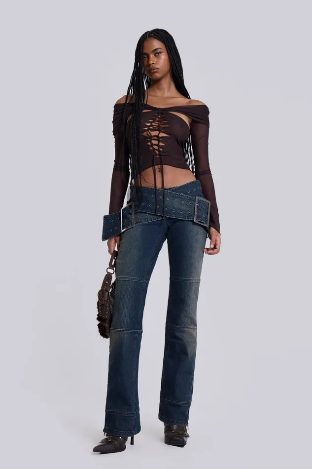 Jaded London Denim Assassin Jeans With Moto Panelling Women Jeans