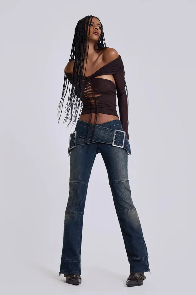 Jaded London Denim Assassin Jeans With Moto Panelling Women Jeans