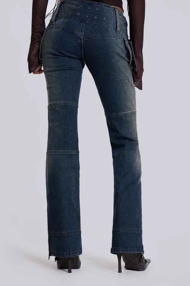 Jaded London Denim Assassin Jeans With Moto Panelling Women Jeans