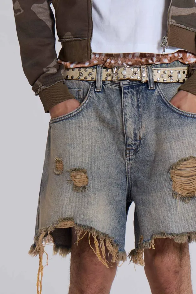 Jaded London Dirty Bleach Revenge Jorts Women Jeans