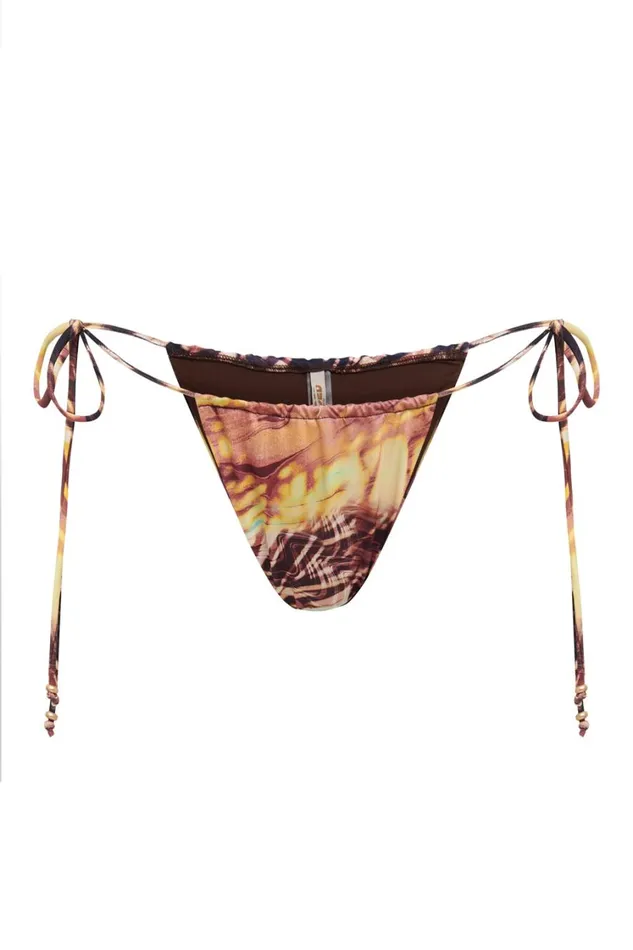 Jaded London Earthy Swirl Print Micro Bikini Bottoms Women Bikini Bottoms