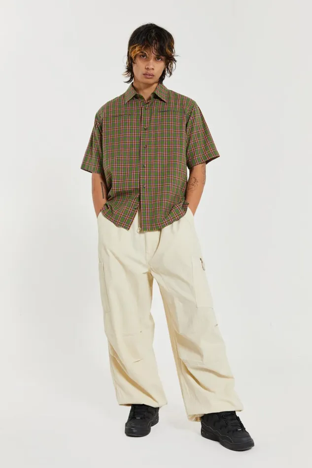 Jaded London Ecru Parachute Cargo Pants Men Parachute Pants