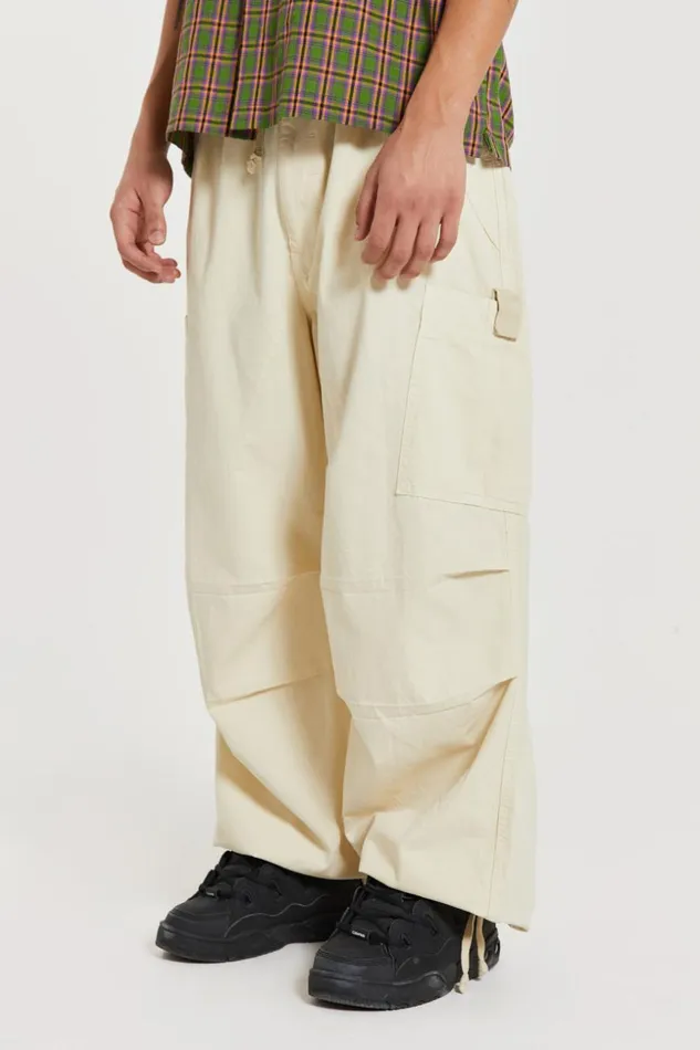 Jaded London Ecru Parachute Cargo Pants Men Parachute Pants