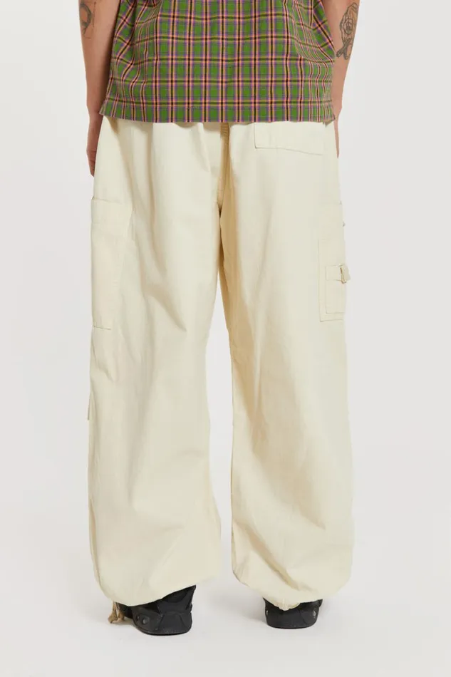Jaded London Ecru Parachute Cargo Pants Men Parachute Pants