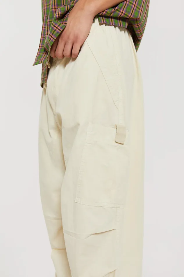Jaded London Ecru Parachute Cargo Pants Men Parachute Pants