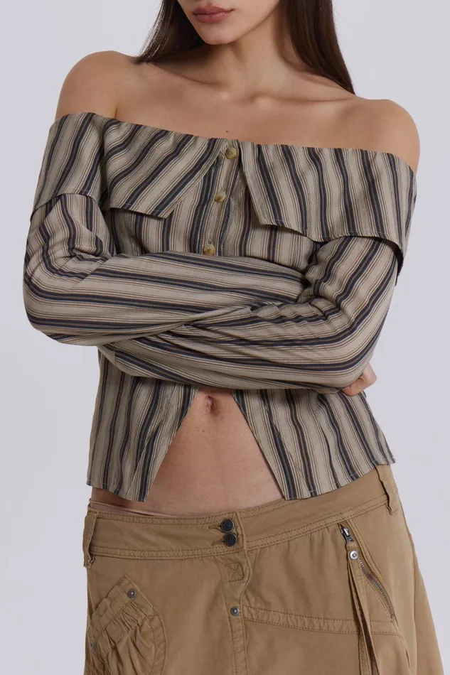 Jaded London Emra Off The Shoulder Shirt Women Bandeau Tops