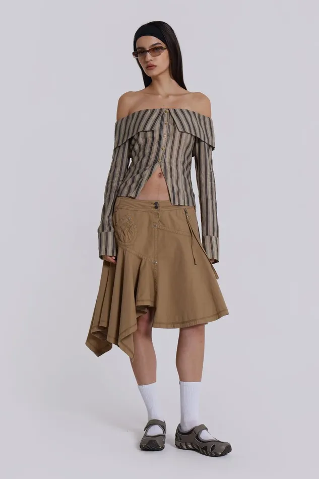Jaded London Emra Off The Shoulder Shirt Women Bandeau Tops