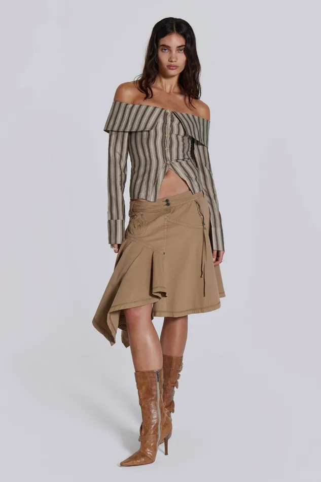 Jaded London Emra Off The Shoulder Shirt Women Bandeau Tops