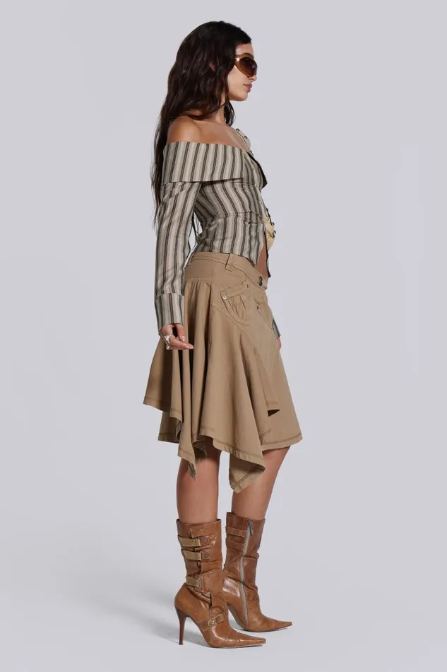 Jaded London Emra Off The Shoulder Shirt Women Bandeau Tops