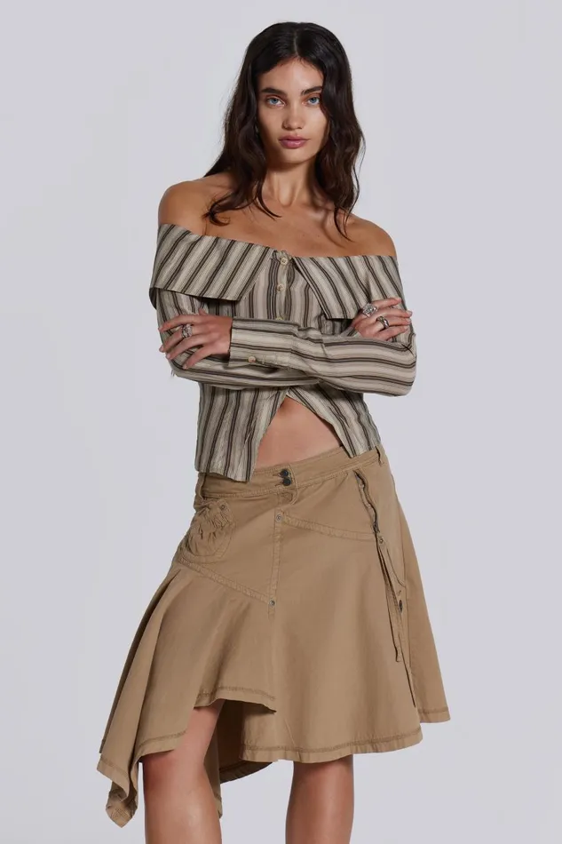 Jaded London Emra Off The Shoulder Shirt Women Bandeau Tops