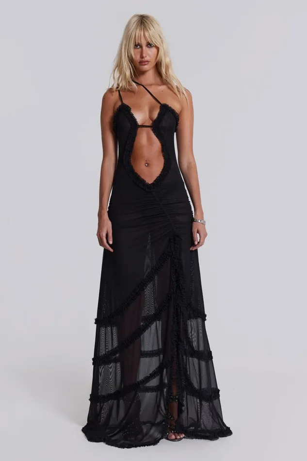 Jaded London Fatale Maxi Dress In Midnight Black Women Maxi Dresses