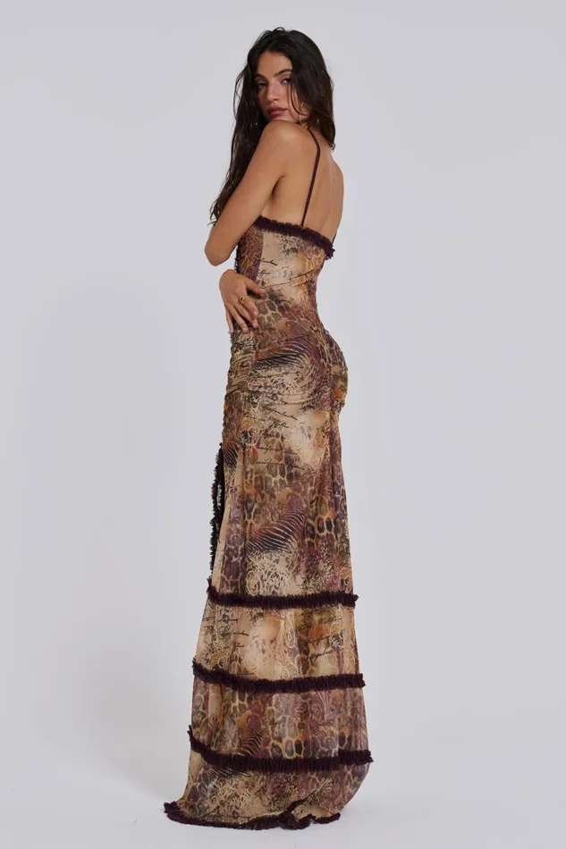 Jaded London Fatale Maxi Dress In Sunrose Women Maxi Dresses