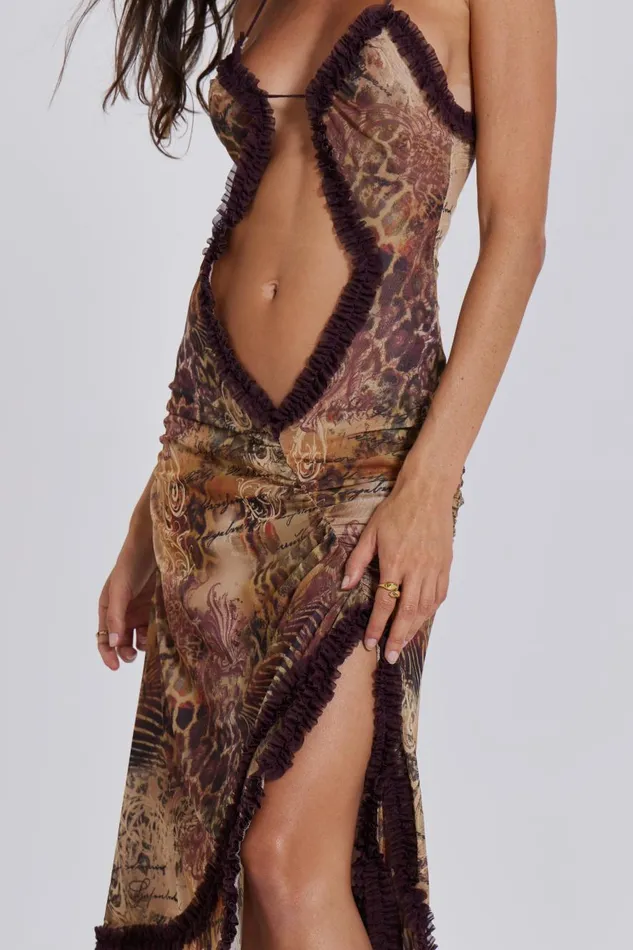 Jaded London Fatale Maxi Dress In Sunrose Women Maxi Dresses