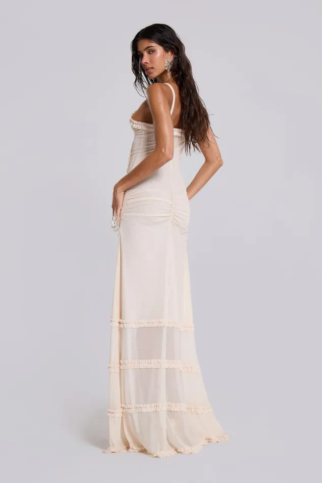 Jaded London Fatale Maxi Dress In Vanilla Women Maxi Dresses