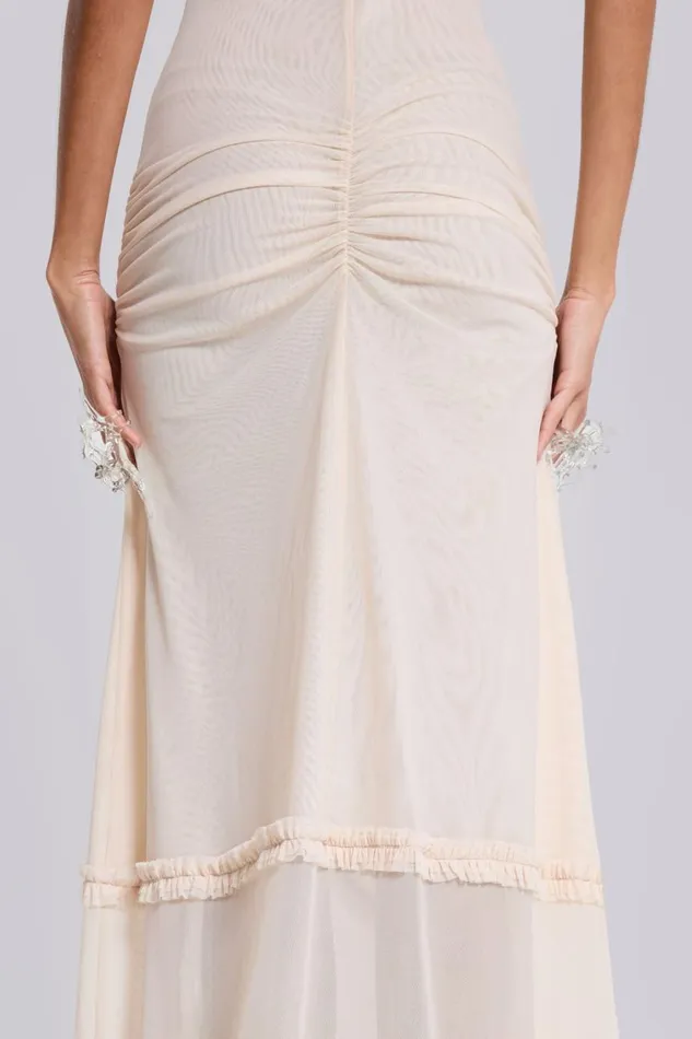 Jaded London Fatale Maxi Dress In Vanilla Women Maxi Dresses