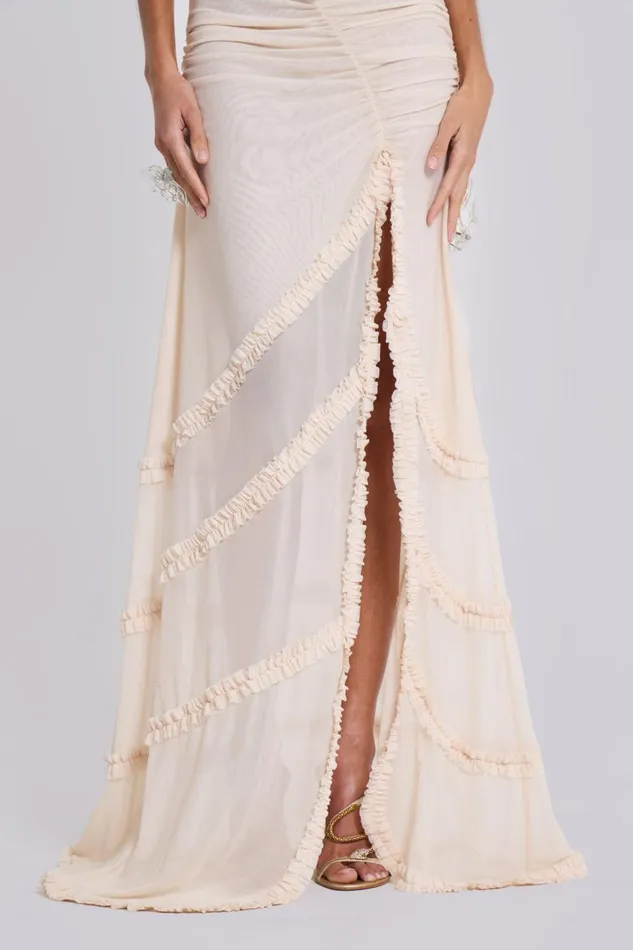 Jaded London Fatale Maxi Dress In Vanilla Women Maxi Dresses