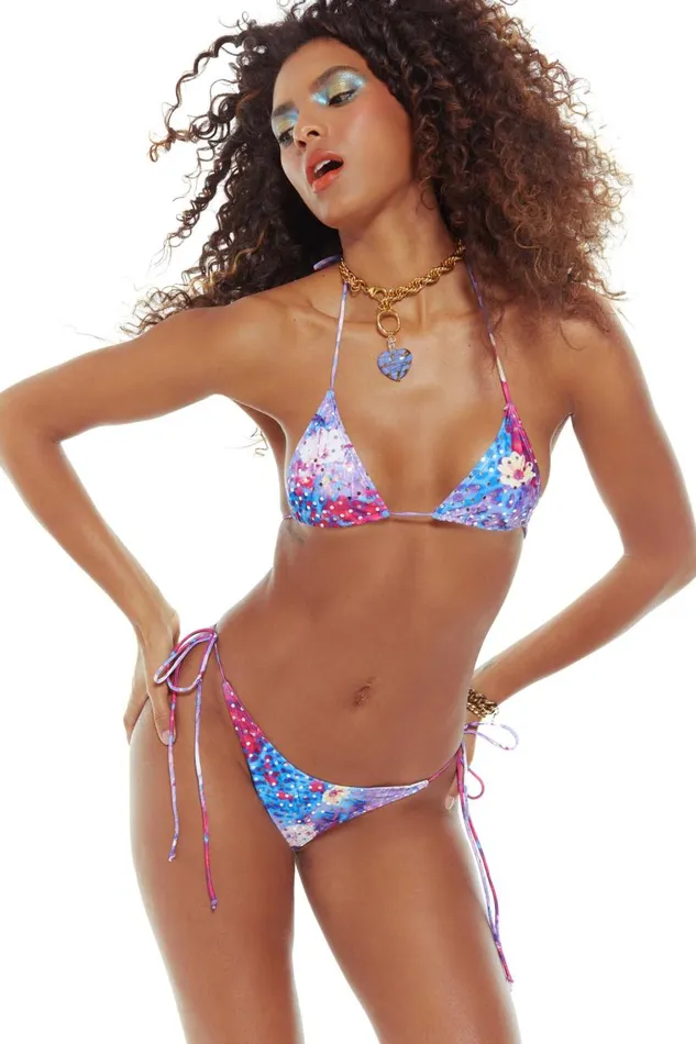 Jaded London Festival Bloom Print Micro Bikini Bottoms With Tie Sides Women Bikini Bottoms