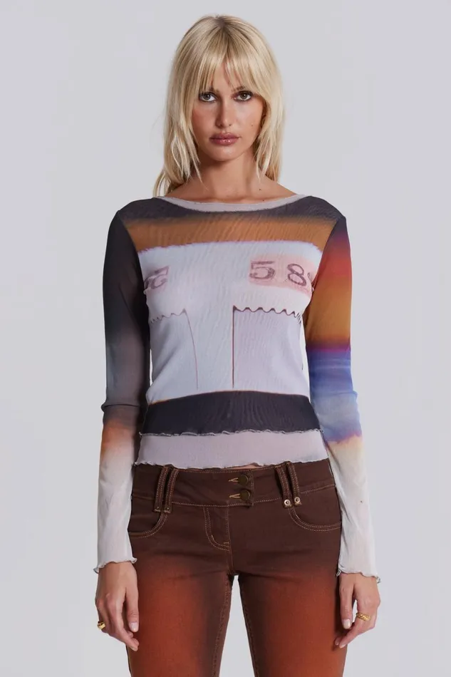 Jaded London Film Print Tee Women Long Sleeve Tops
