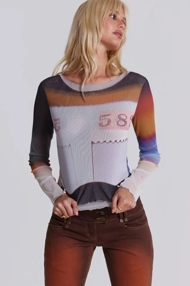 Jaded London Film Print Tee Women Long Sleeve Tops
