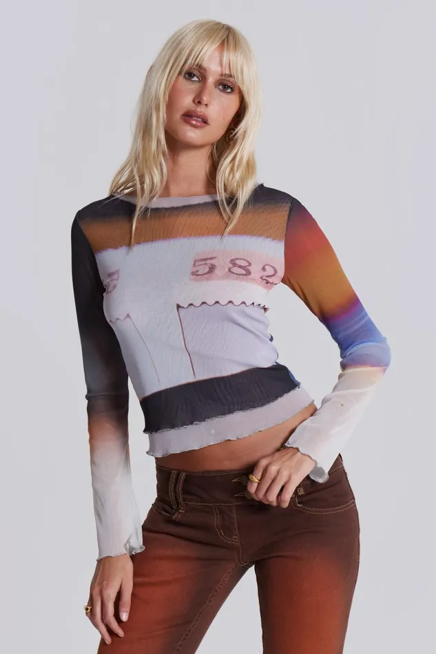 Jaded London Film Print Tee Women Long Sleeve Tops