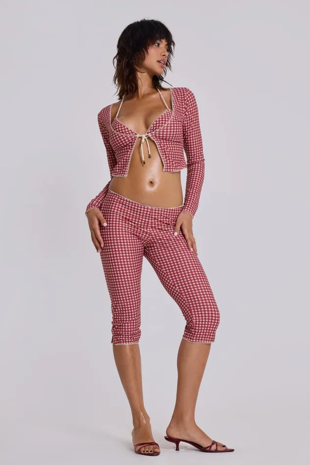 Jaded London Freda Gingham Swim Cardigan Top Women CoOrds Jaded London Freda Gingham Swim Cardigan Top Women CoOrds