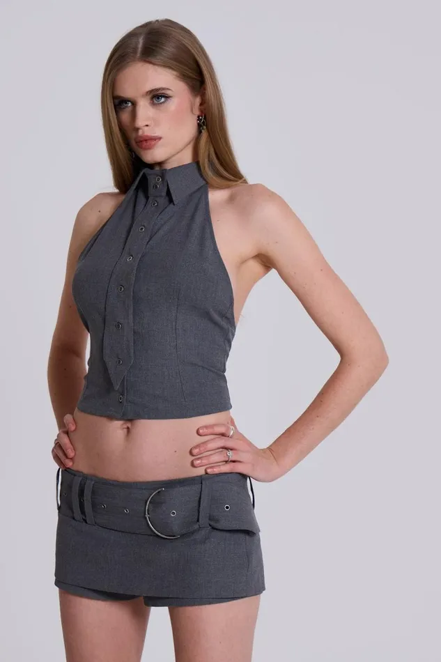 Jaded London Friday Halter Tie Shirt Women CoOrds