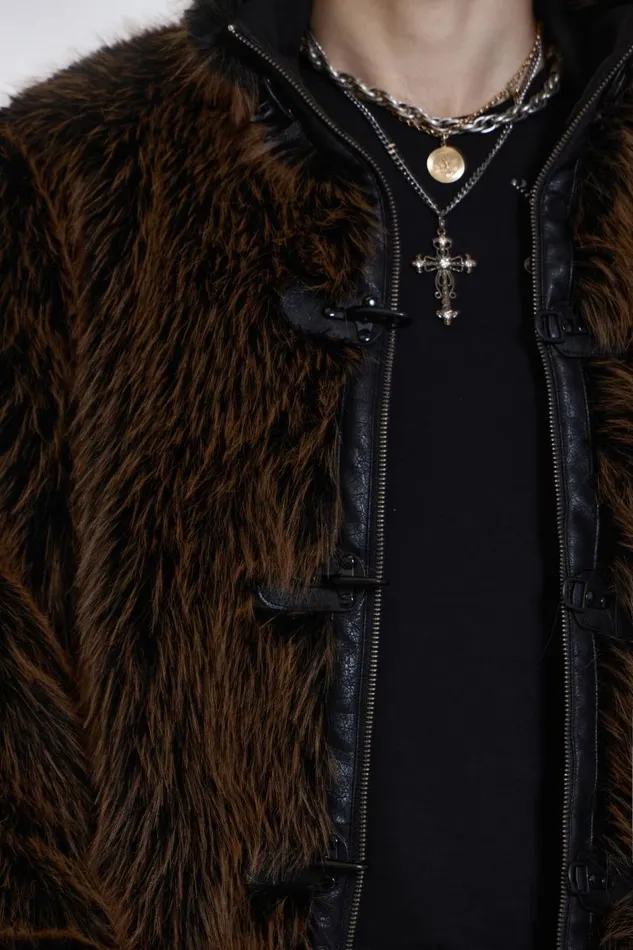 Jaded London Fur Coat With Metal Fastening Women Outerwear