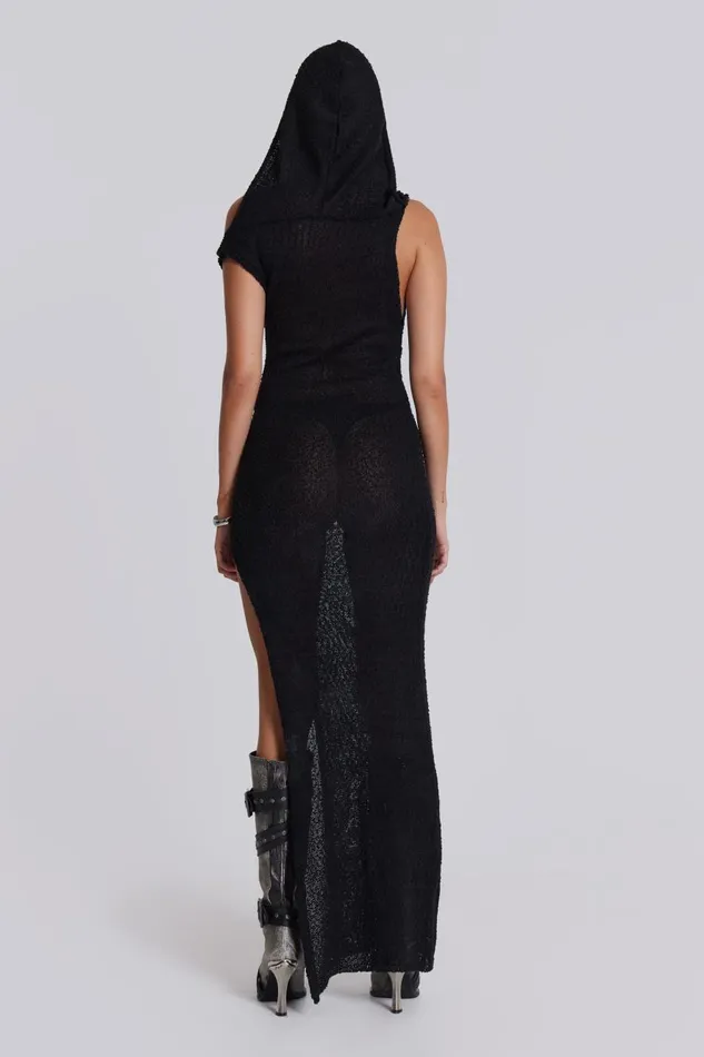 Jaded London Ghost Knit Hooded Maxi Dress Women Knitwear