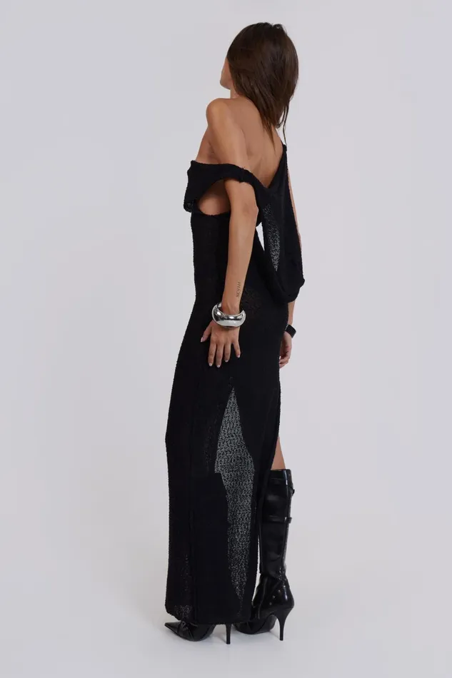 Jaded London Ghost Knit Hooded Maxi Dress Women Knitwear