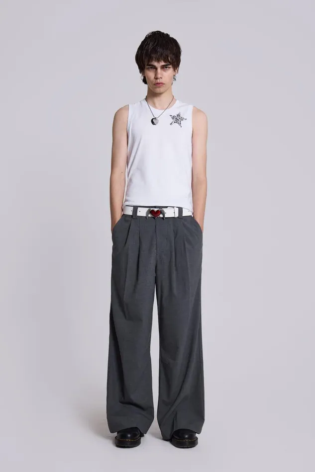 Jaded London Goliath Grey Suit Pant Men Trousers and Pants