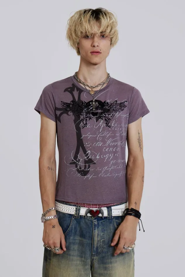 Jaded London Gothic Graphic Slub Tshirt Men TShirts and Vests