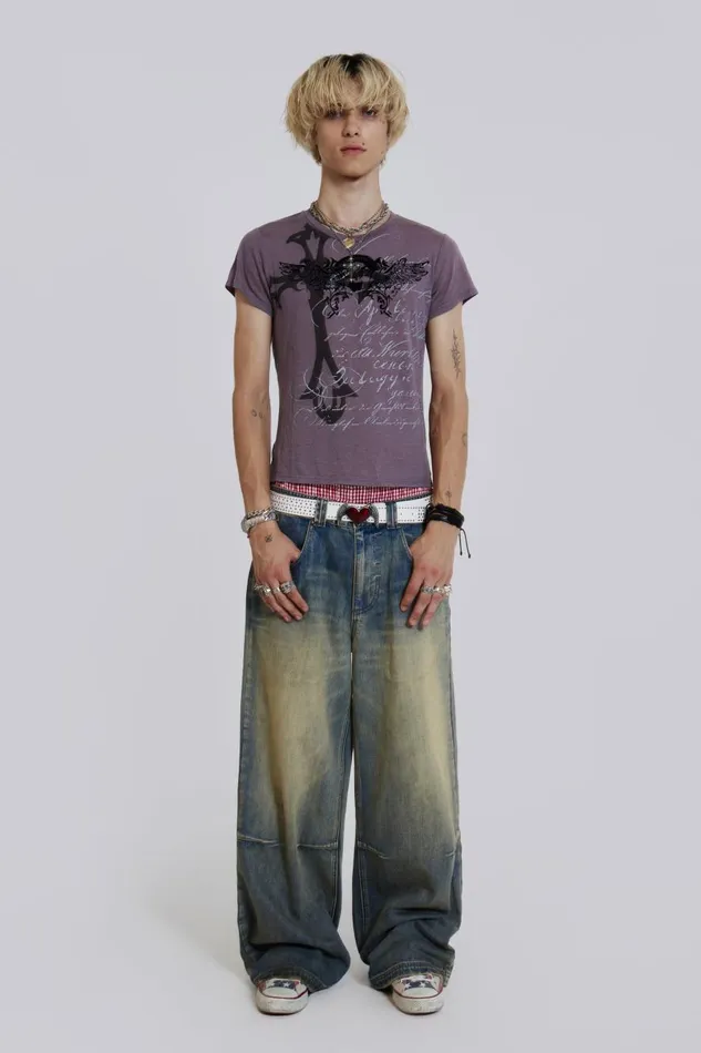 Jaded London Gothic Graphic Slub Tshirt Men TShirts and Vests