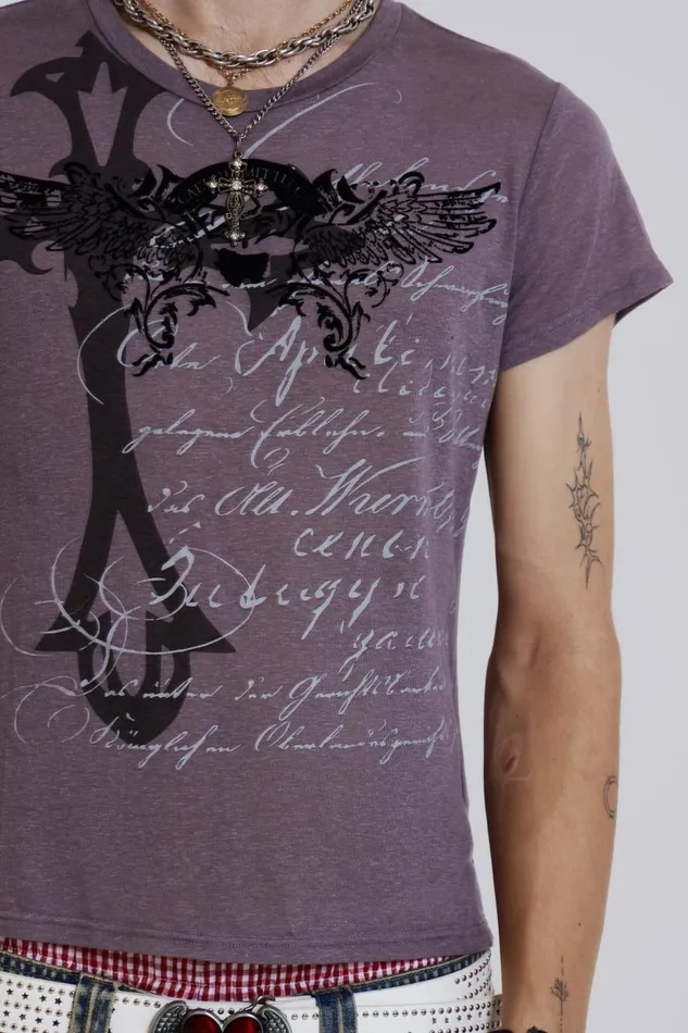 Jaded London Gothic Graphic Slub Tshirt Men TShirts and Vests