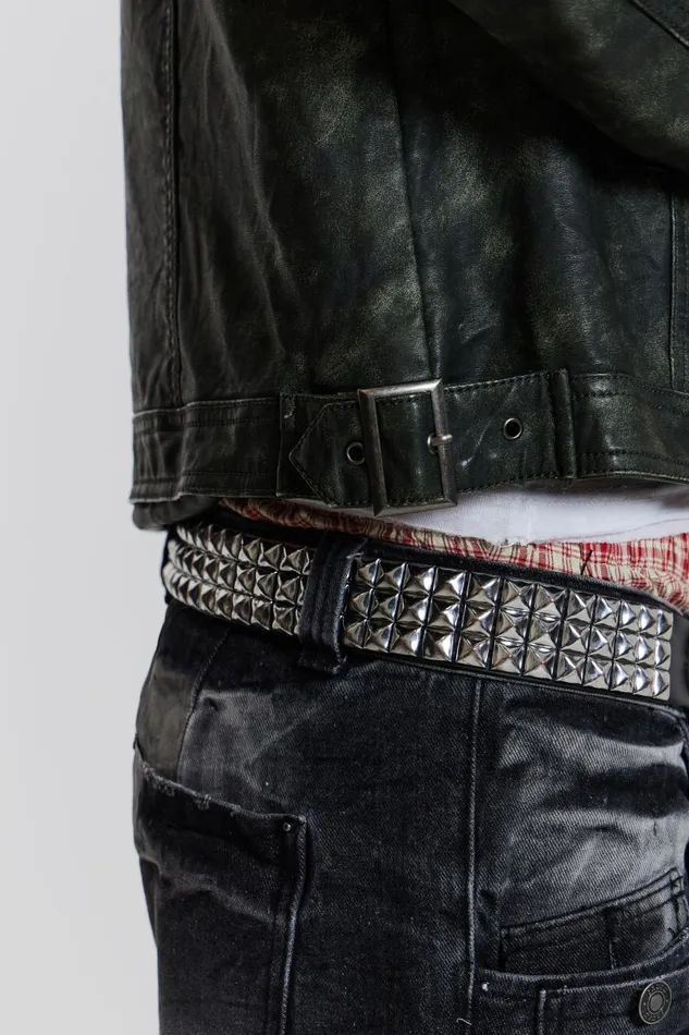 Jaded London Grey Biker Jacket With Buckle Detail Men Outerwear