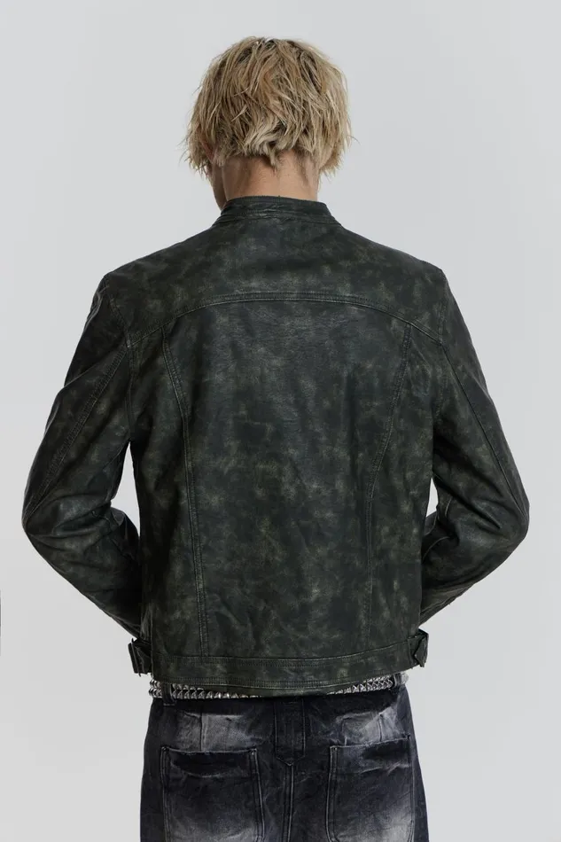 Jaded London Grey Biker Jacket With Buckle Detail Men Outerwear