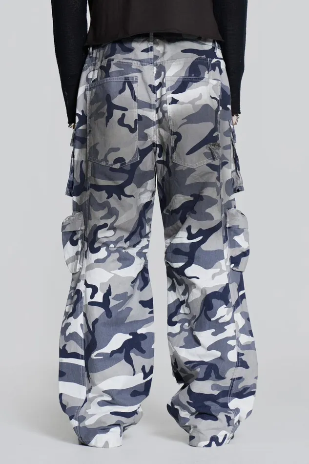 Jaded London Grey Camouflage Colossus Cargos Men Colossus Jeans
