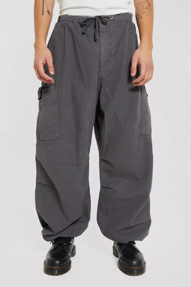Jaded London Grey Military Oversized Cargo Pants Men Parachute Pants