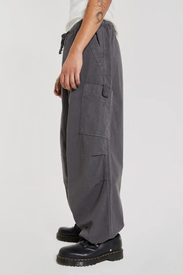 Jaded London Grey Military Oversized Cargo Pants Men Parachute Pants