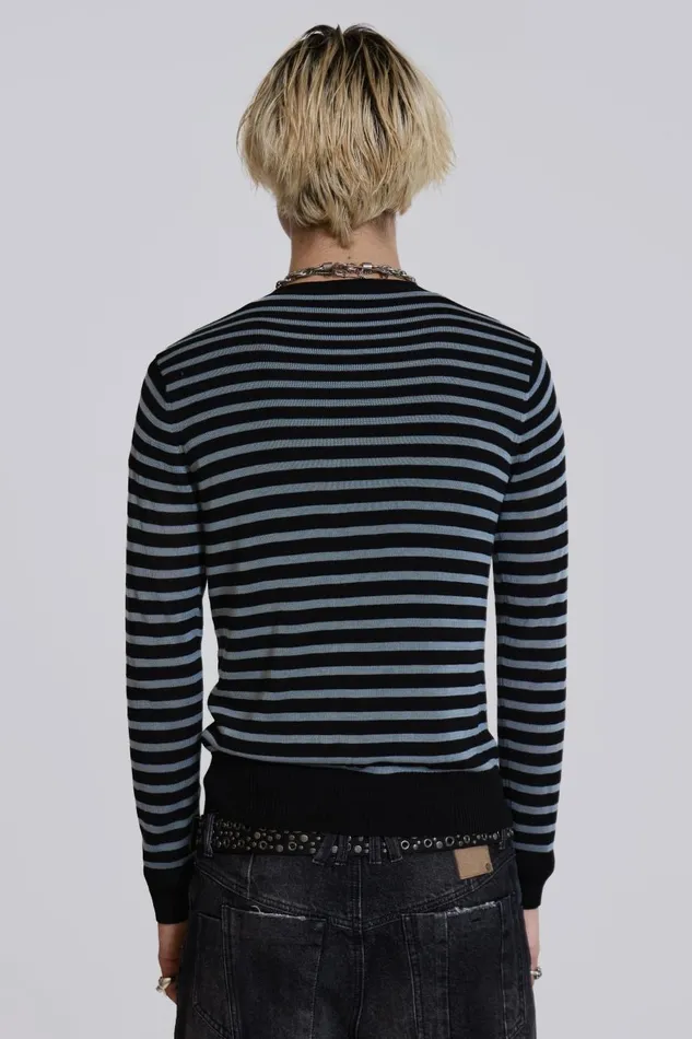 Jaded London Grungy Stripe Cardigan Men Knitwear