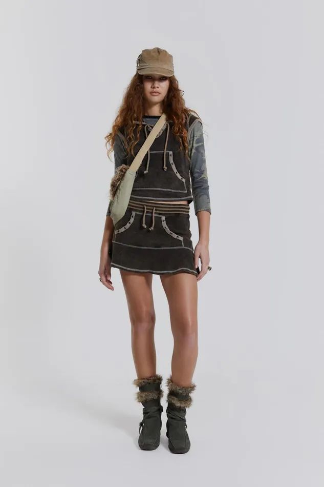 Jaded London Hooded Jersey Cap Sleeve Top Women CoOrds