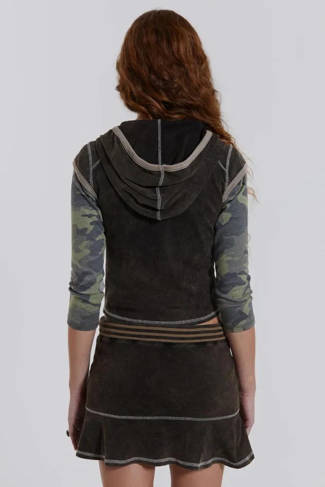 Jaded London Hooded Jersey Cap Sleeve Top Women CoOrds