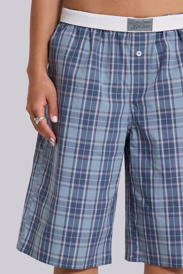 Jaded London Jano Check Boxer Jorts Women Shorts and Jorts