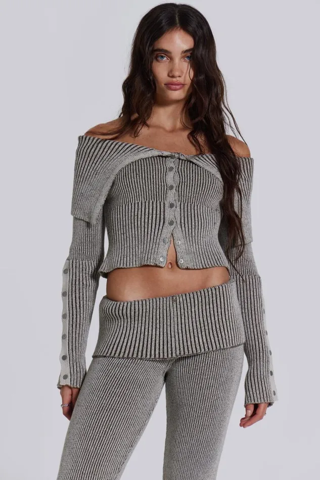 Jaded London Kensu Off The Shoulder Knit Top Women CoOrds