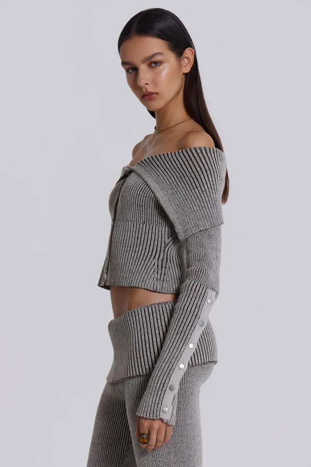 Jaded London Kensu Off The Shoulder Knit Top Women CoOrds
