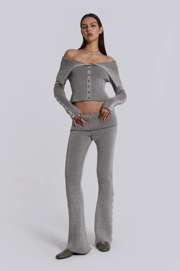 Jaded London Kensu Off The Shoulder Knit Top Women CoOrds