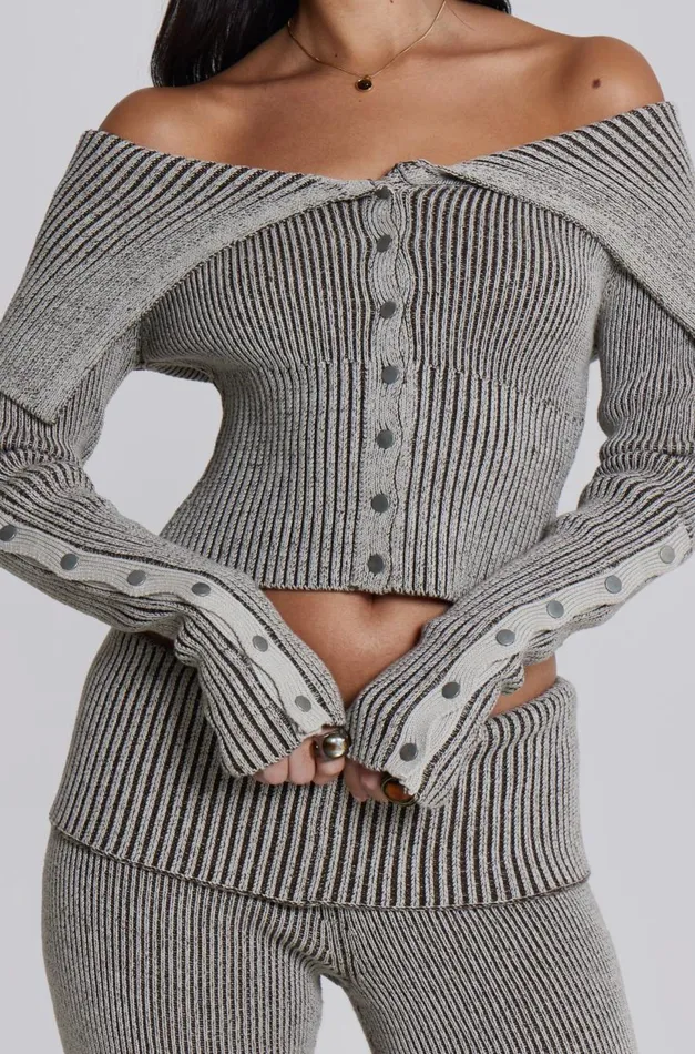 Jaded London Kensu Off The Shoulder Knit Top Women CoOrds